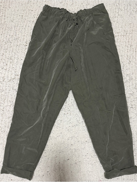 croft & barrow Pants - Olive Green Barrel Leg Drawstring Pants